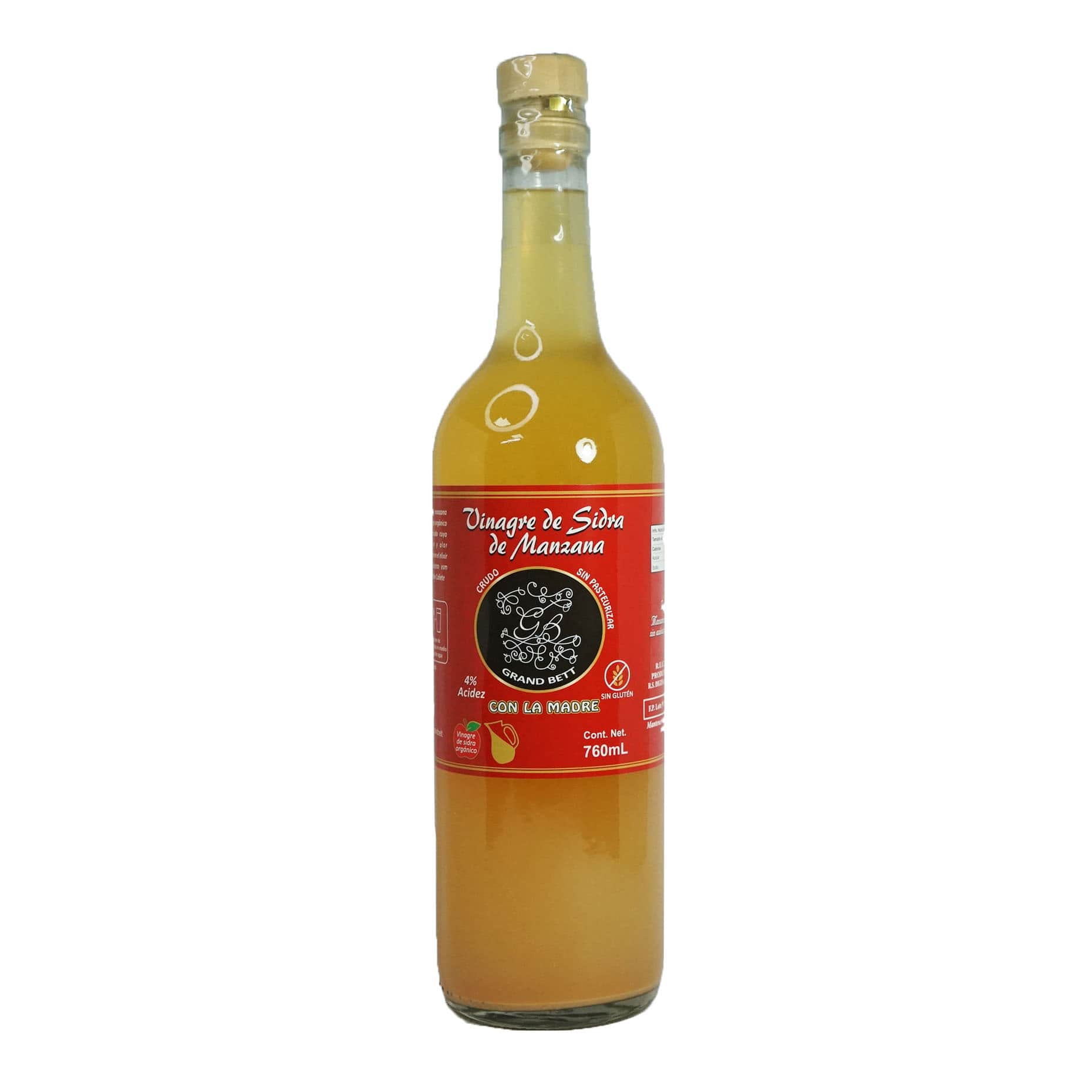 Vinagre de sidra de manzana con la madre 760 ml Grand Bett